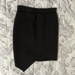 Joyce Leslie Black Asymmetrical Quilted Pencil Skirt - Size Medium